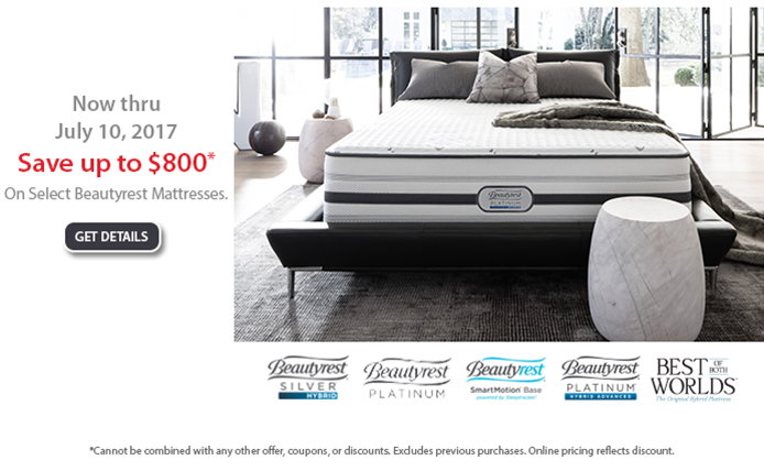 Save up to $800 on select Beautyrest Mattresses