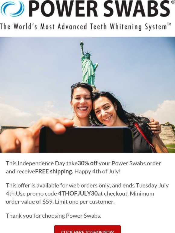 🗽 30% Off and FREE Shipping For Independence Day