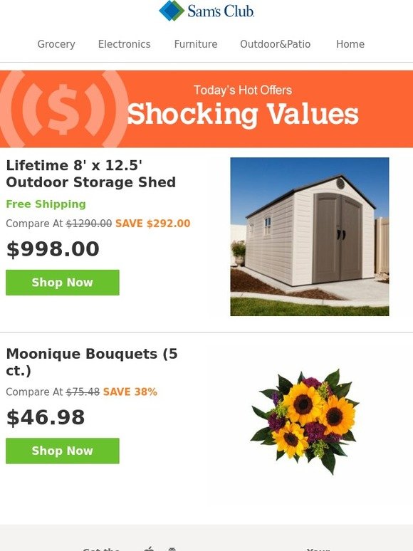 Sam's Club Lifetime 8' x 12.5' Outdoor Storage Shed Milled
