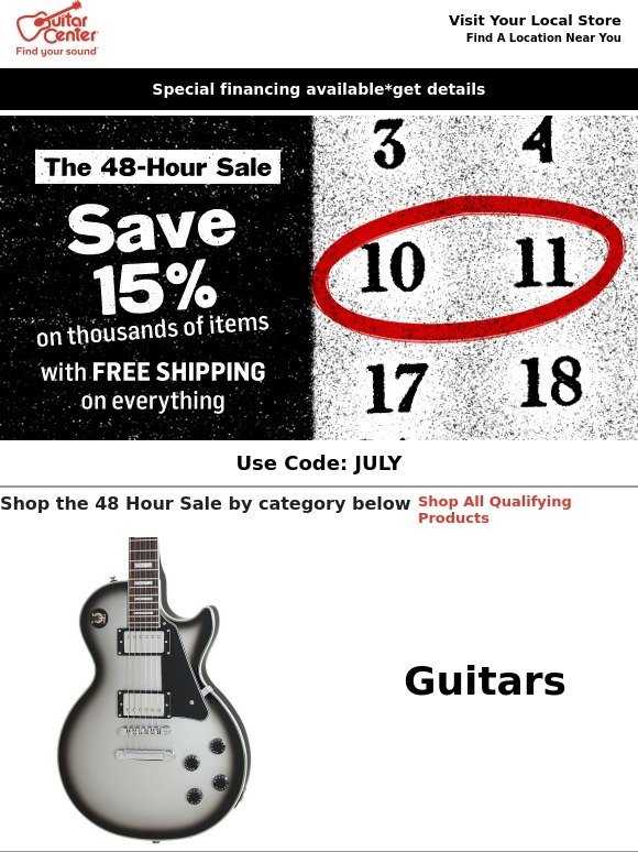 guitar center 48 hour sale