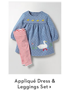 Appliqué Dress and Leggings Set