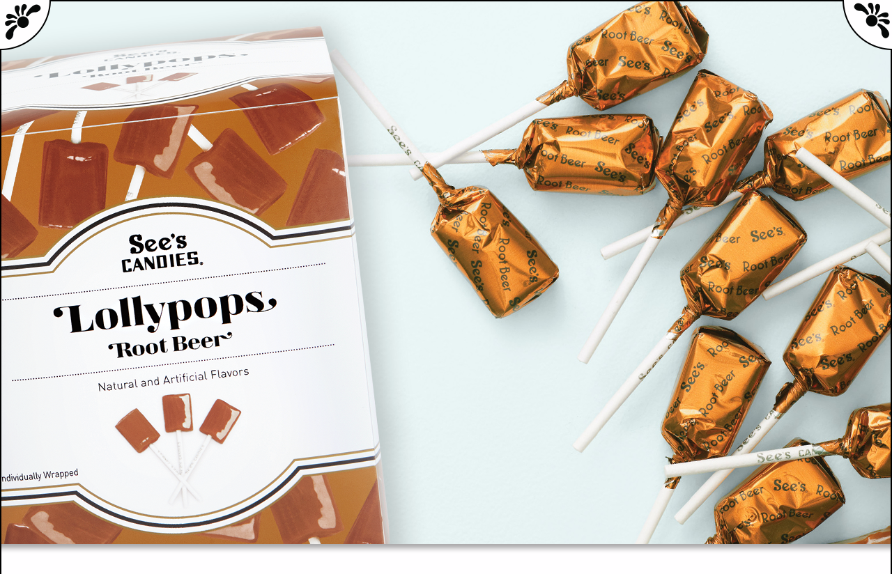 See's Candies, Inc. Root Beer Lollypops are back—ready, set, lick