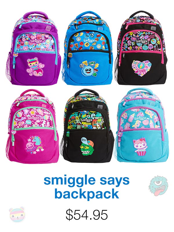 smiggle says backpack