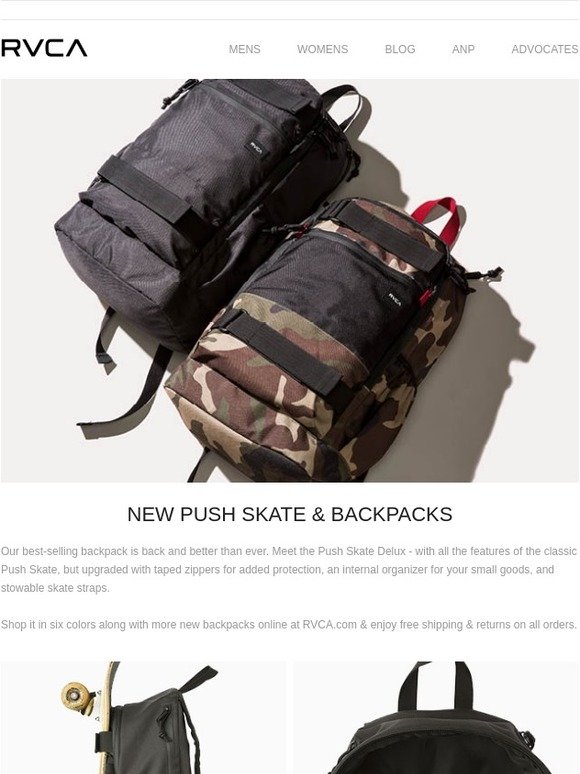 rvca push skate backpack