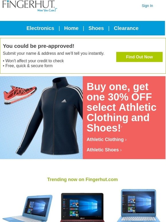 Fingerhut: Fingerhut: BOGO 30% OFF select Athletic Clothing and Shoes ...