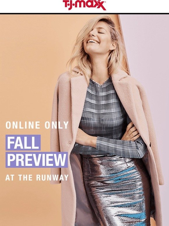 TJ Maxx Online exclusive THE RUNWAY fall preview. Milled