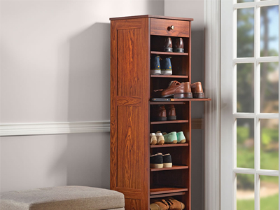 Hammacher Schlemmer: The Slide Out Shoe Storage Tower | Milled