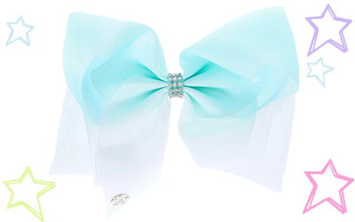 JoJo Siwa Large Turquoise & White Ombre Signature Hair Bow