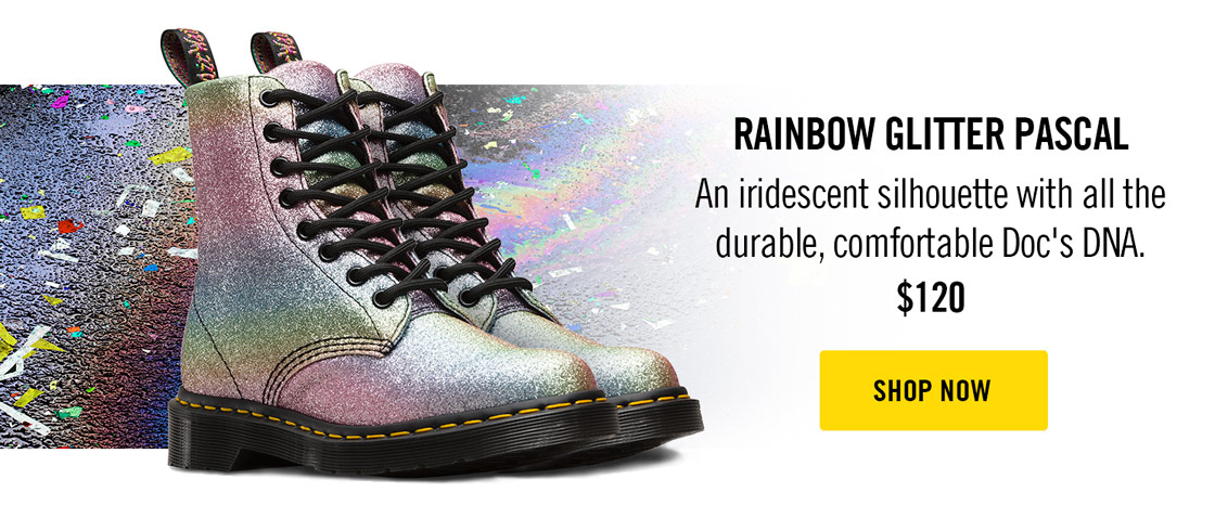 dr martens rainbow glitter
