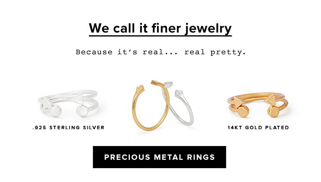 New ring sets made with sterling silver and 14kt gold plated sterling silver.