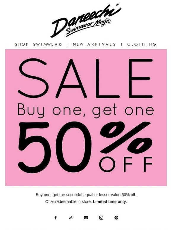 Buy one, get one 50% off!