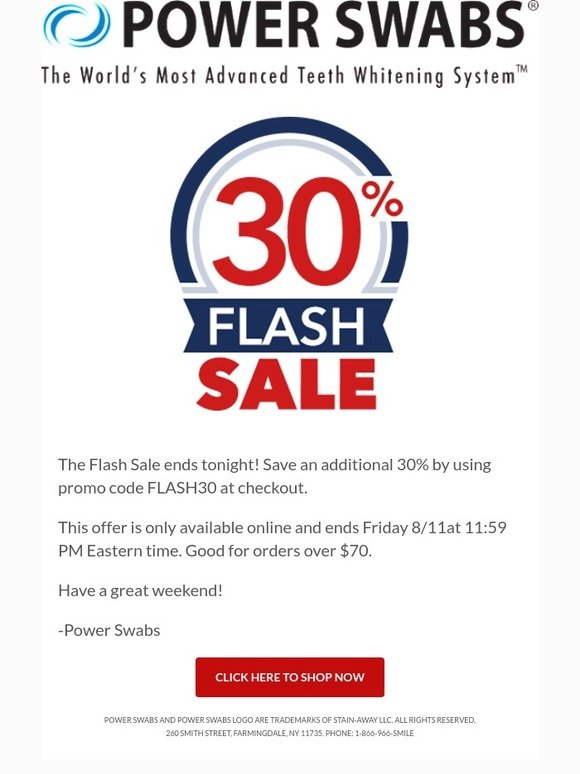 ⏰ Last chance - 30% off Flash Sale ends tonight