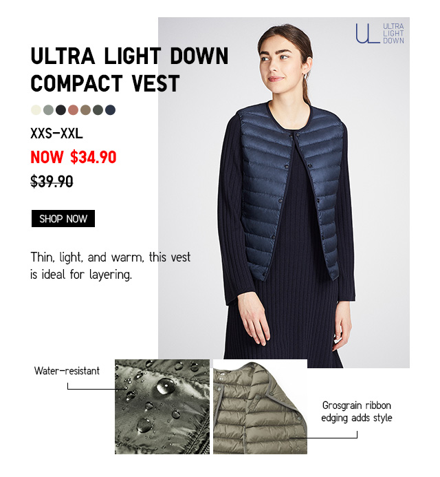 ultra light down compact vest