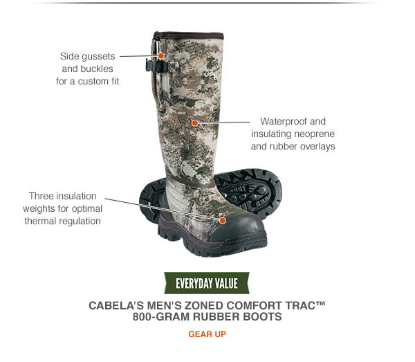 Cabela's Men's Zoned Comfort Trac™ 800-Gram Rubber Boots