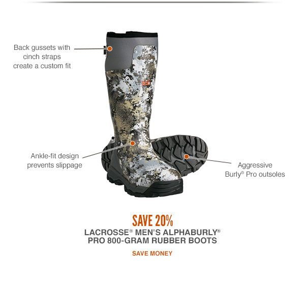LaCrosse® Men's AlphaBurly® Pro 800-gram Rubber Boots