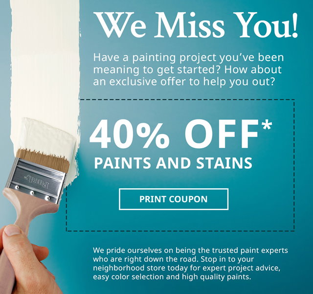 Sherwin Williams Home: We miss you! Surprise coupon inside just to show ...