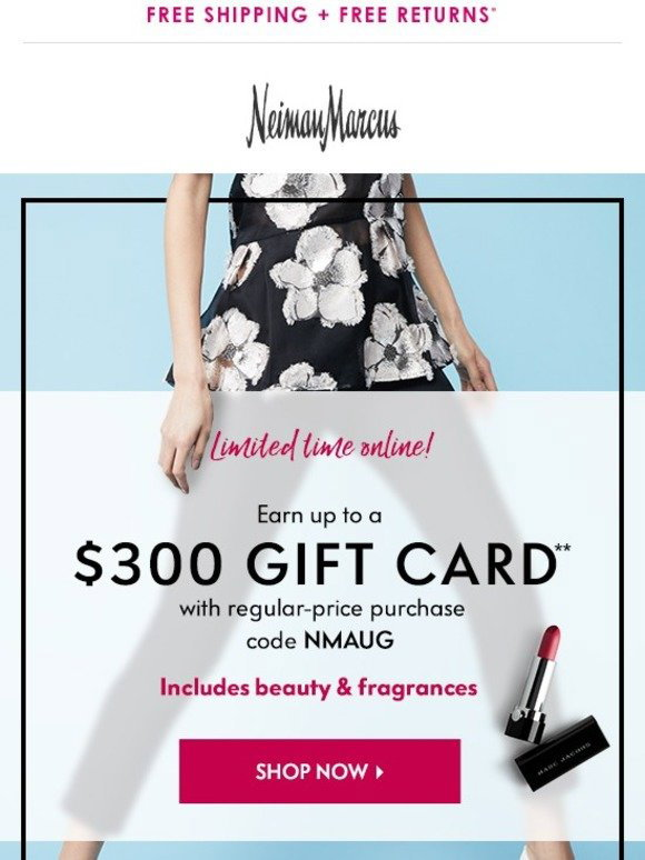 Neiman Marcus Want a 300 gift card? Milled