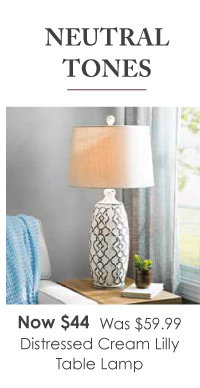 distressed cream lily table lamp