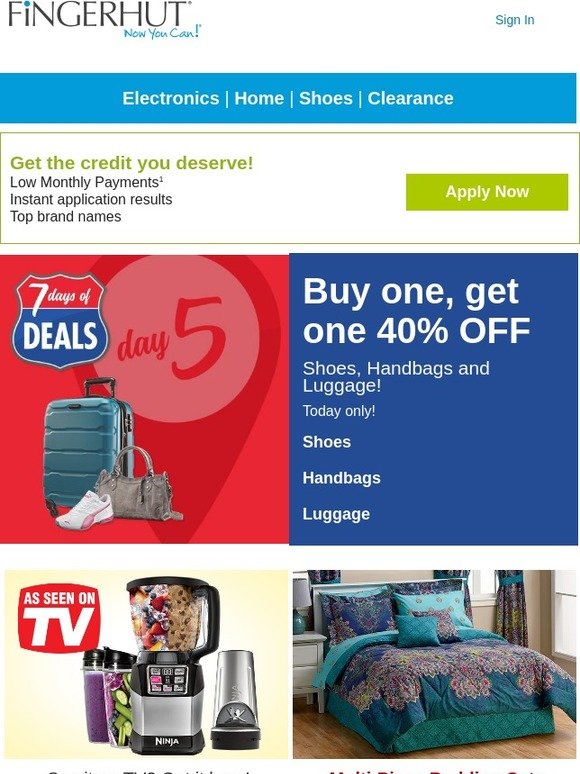 Fingerhut Fingerhut BOGO 40 OFF Shoes, Handbags and Luggage Milled