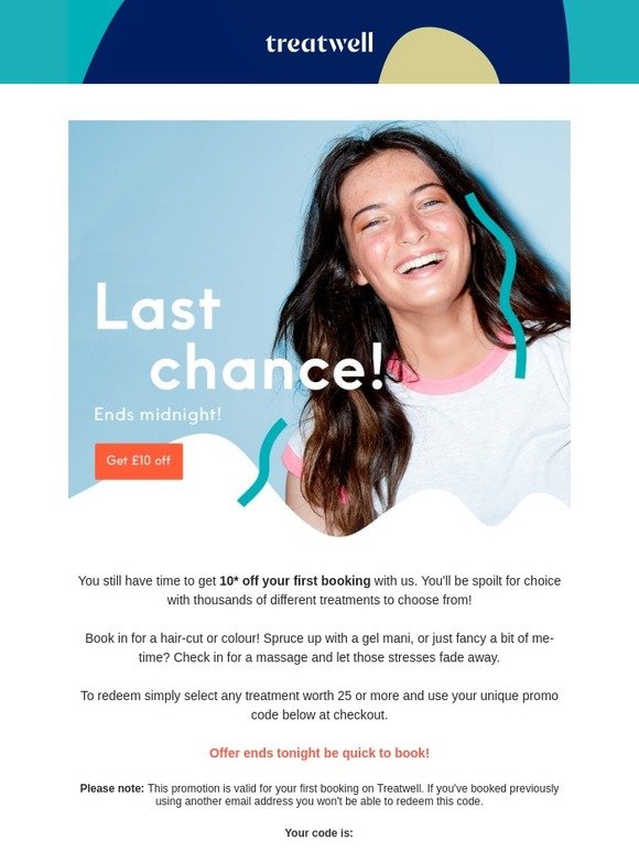 Your £10 off expires today