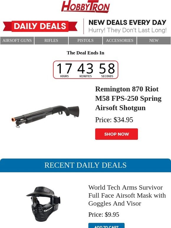 34.95 Remington 870 Riot Airsoft Shotgun! Milled
