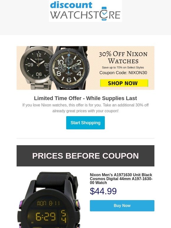 Nixon watch coupon Clearance