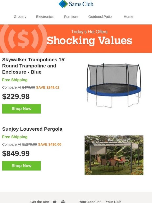 Sam's Club Skywalker Trampolines 15' Round Trampoline and Enclosure