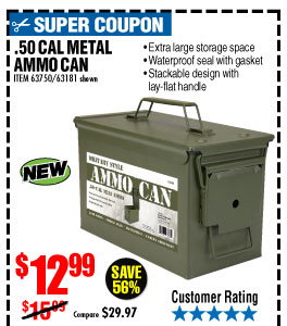 .50 Cal Metal Ammo Can
