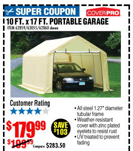 10 ft. x 17 ft. Portable Garage