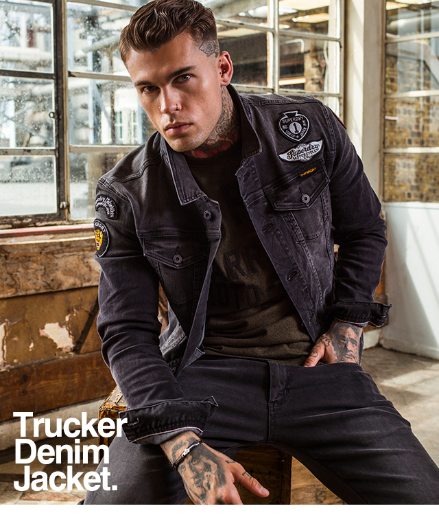 superdry rogue patch trucker