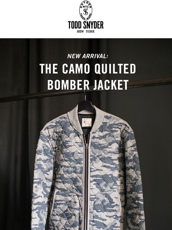 Todd Snyder: NEW | The Camo Quilted Bomber Jacket | Milled