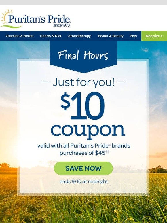 Puritan's Pride: $10 coupon expiring soon! | Milled