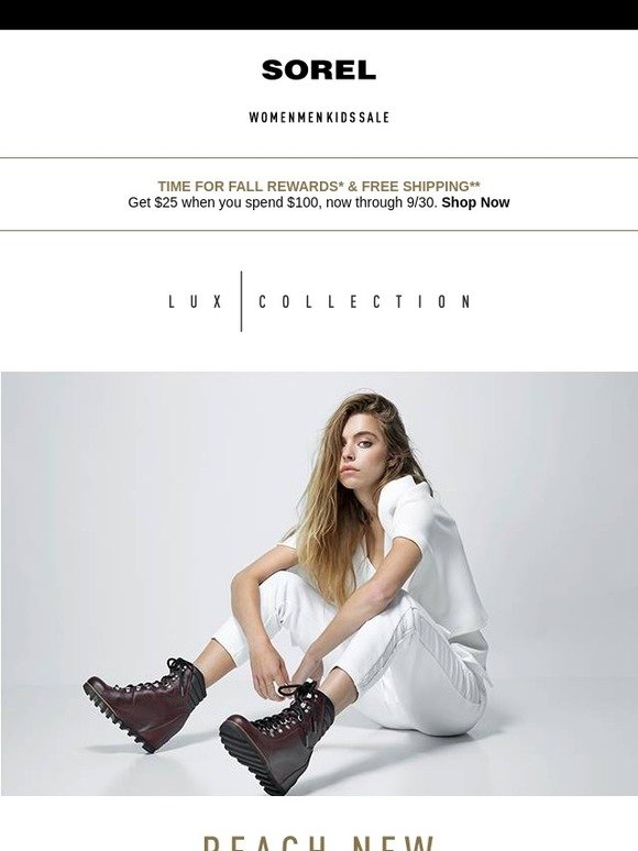 Sorel Introducing the Lux Collection. Milled