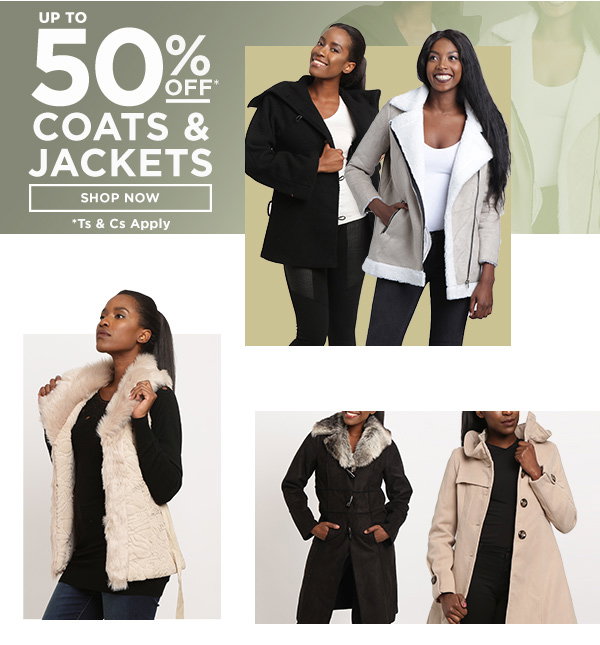 Up To 50% Off Coats & Jackets | Shop Now | Ts & Cs Apply
