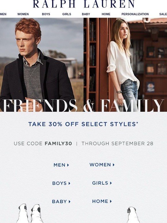 Ralph Lauren: Take 30% Off During Our Friends & Family Event | Milled