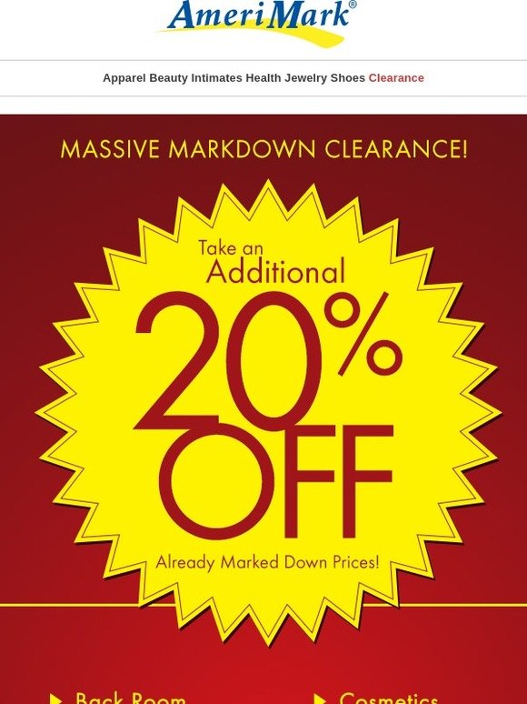 AmeriMark In Case You Missed it! Save an Additional 20 off Massive Markdown Clearance! Milled