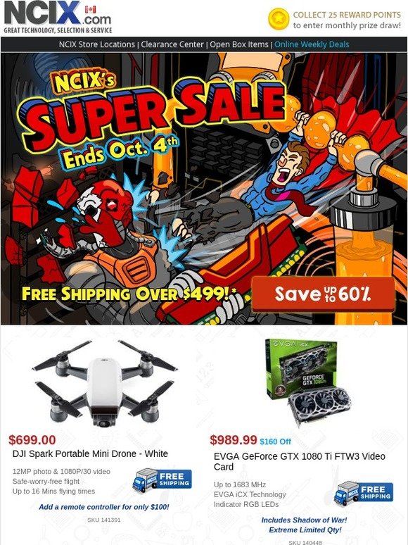 💪 SUPER SALE -- $160 OFF EVGA GTX 1080 Ti, last chance for 2 NCIX PCs, and more deals inside!