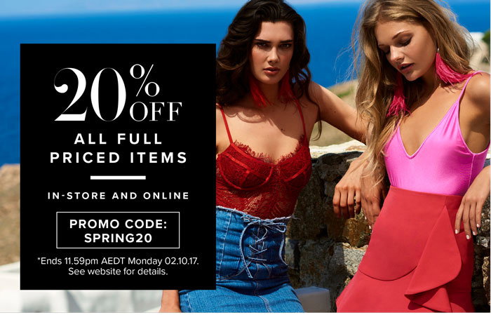 20% off all Full Price Items with Promo Code: SPRING20