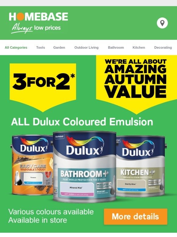 Homebase 3 For 2 On All Dulux Coloured Emulsion Get Painting This Weekend Milled