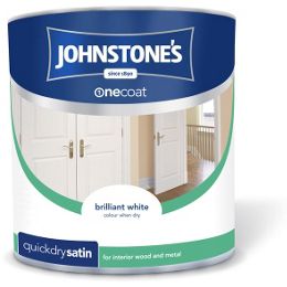 Johnstones One Coat Quick Dry Satin Brilliant White 2.5L
