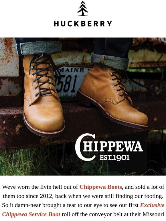 huckberry chippewa service boot