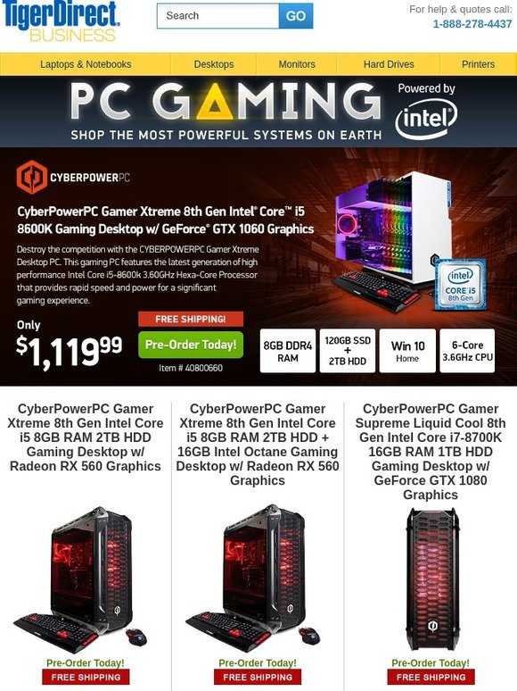 TigerDirect: Next Gen Gaming is Here! Pre-Order Your 8th Gen Gaming PC ...