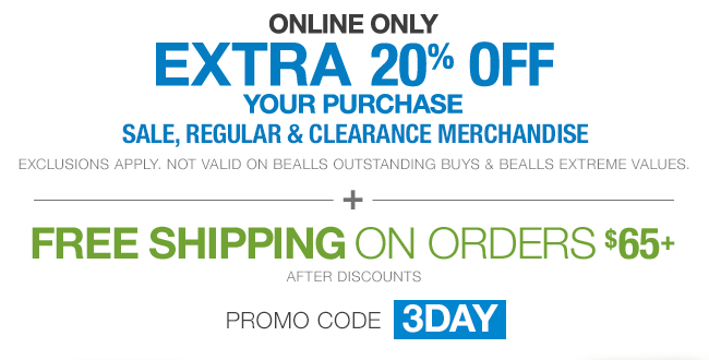 Extra 20% Off + Free Shipping $65 | Online Only | Exclusions Apply | Get Coupon