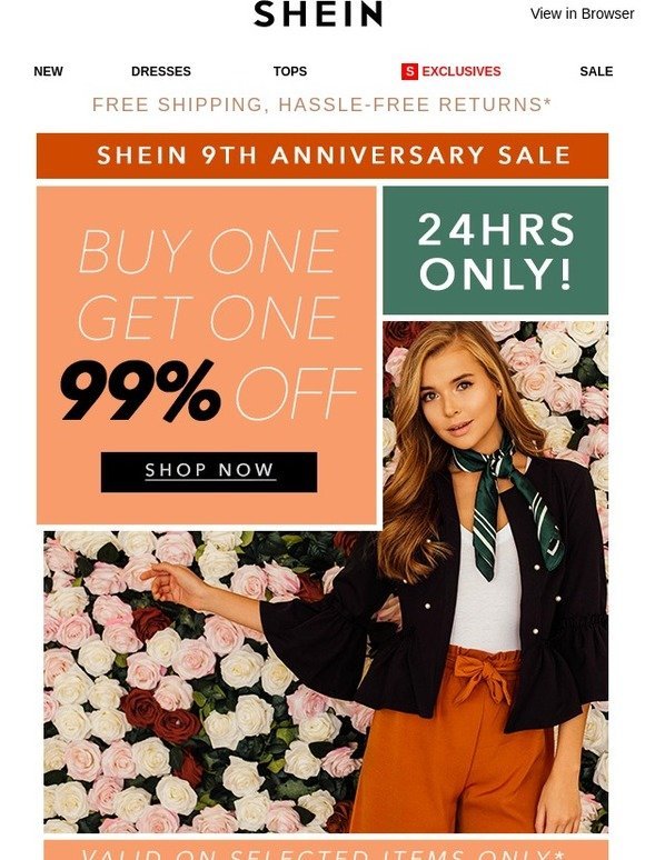 SHEIN SHEIN 9th Anniversary Sale BOGO 99 OFF! Milled
