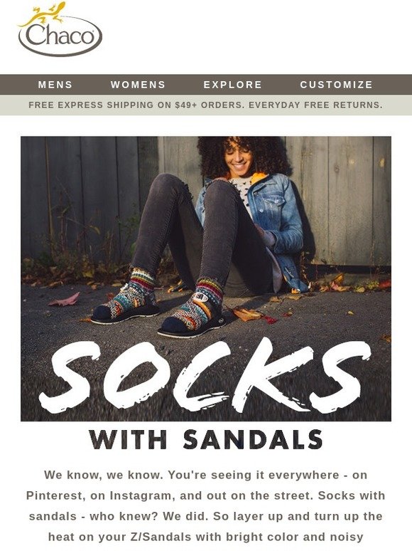 Chaco Socks and Sandals Season is Here Milled