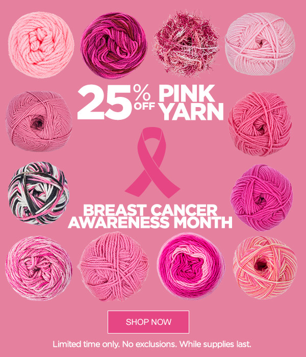 Red Heart Breast Cancer Awareness Month Pink Yarn Sale! Milled