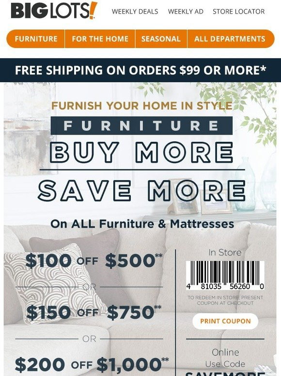 Big Lots New! Ashley Furniture + Coupon! Milled