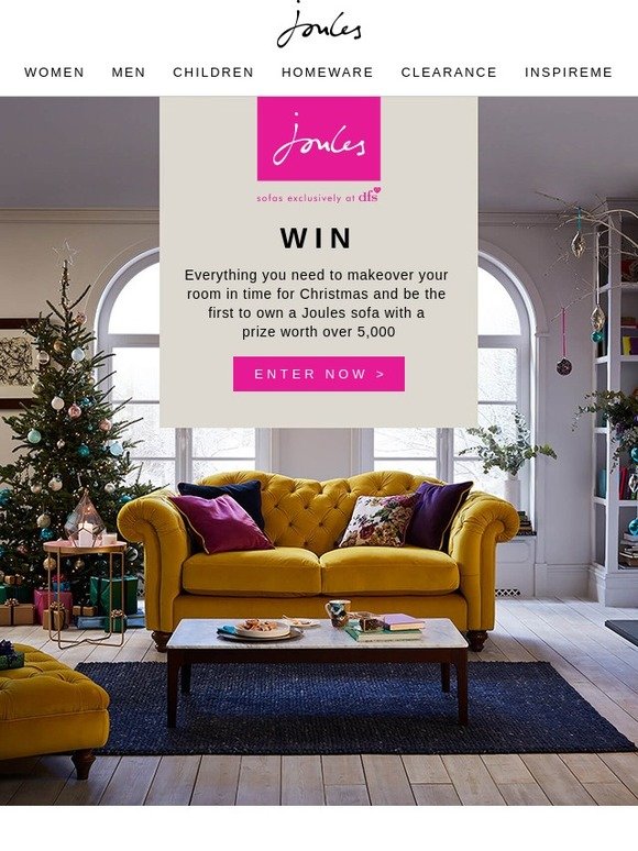 Joules Fancy winning a Joules sofa? Milled