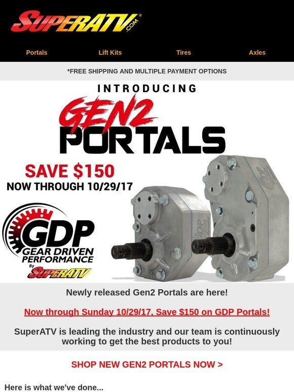 Super ATV Newly released Gen2 Portals are here! Milled