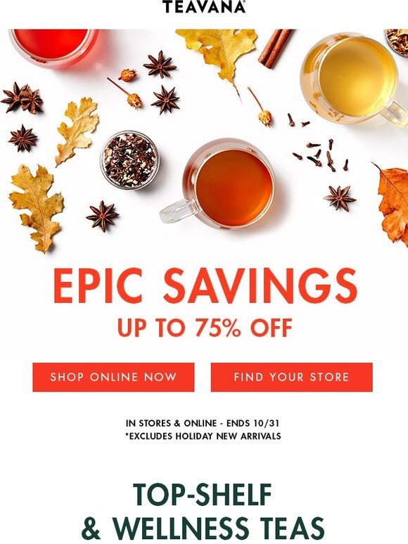 Season's Greetings: Up to 75% Off Fall
